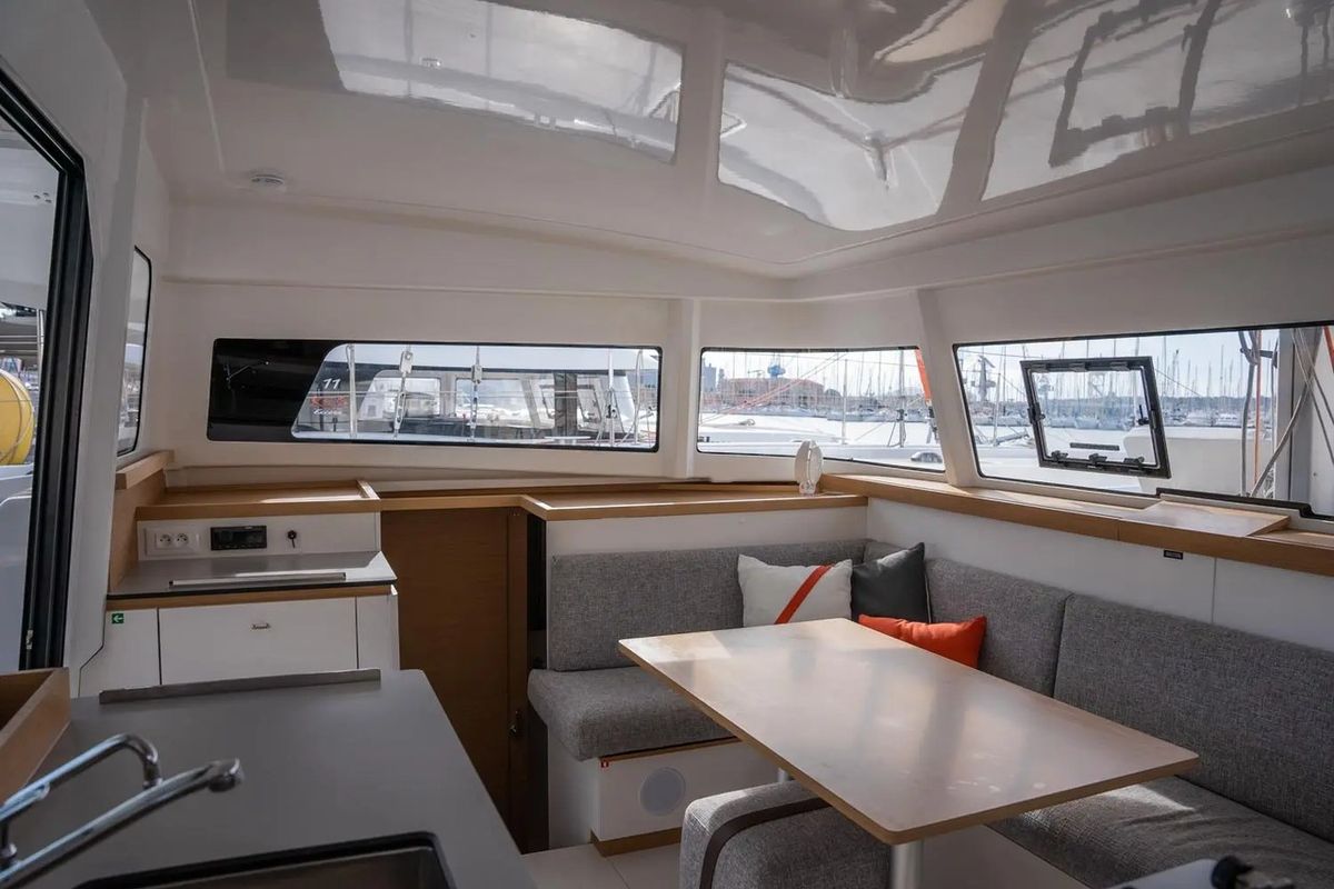 Salon of Adva, a Excess 11 catamaran at Toulon, France