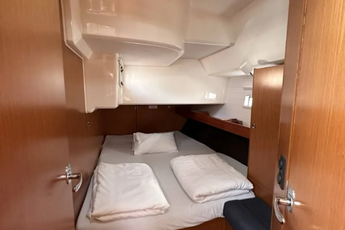 Cabin on Leonidas, a Bavaria Cruiser 46 sailboat at Municipal Unit of Lefkada, Greece