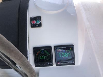 Cockpit of Leonidas, a Bavaria Cruiser 46 sailboat at Municipal Unit of Lefkada, Greece