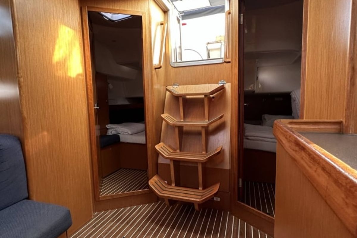 Salon of Leonidas, a Bavaria Cruiser 46 sailboat at Municipal Unit of Lefkada, Greece