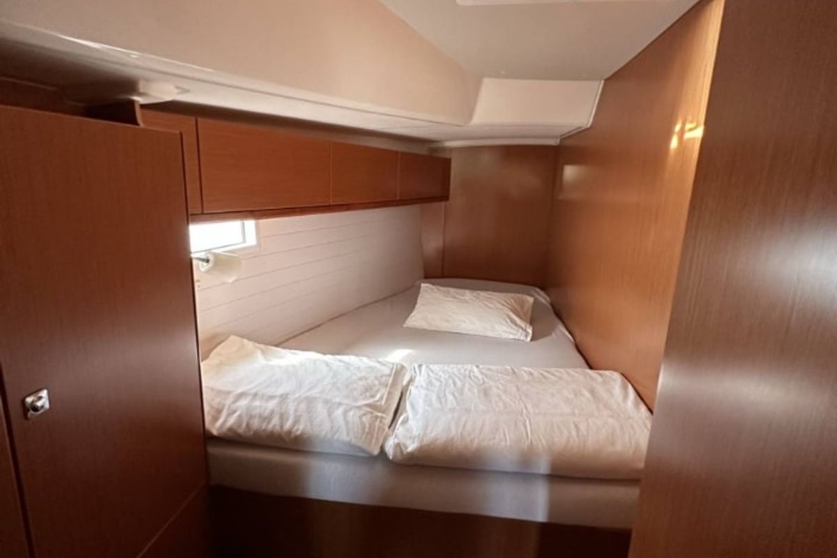 Cabin on Leonidas, a Bavaria Cruiser 46 sailboat at Municipal Unit of Lefkada, Greece