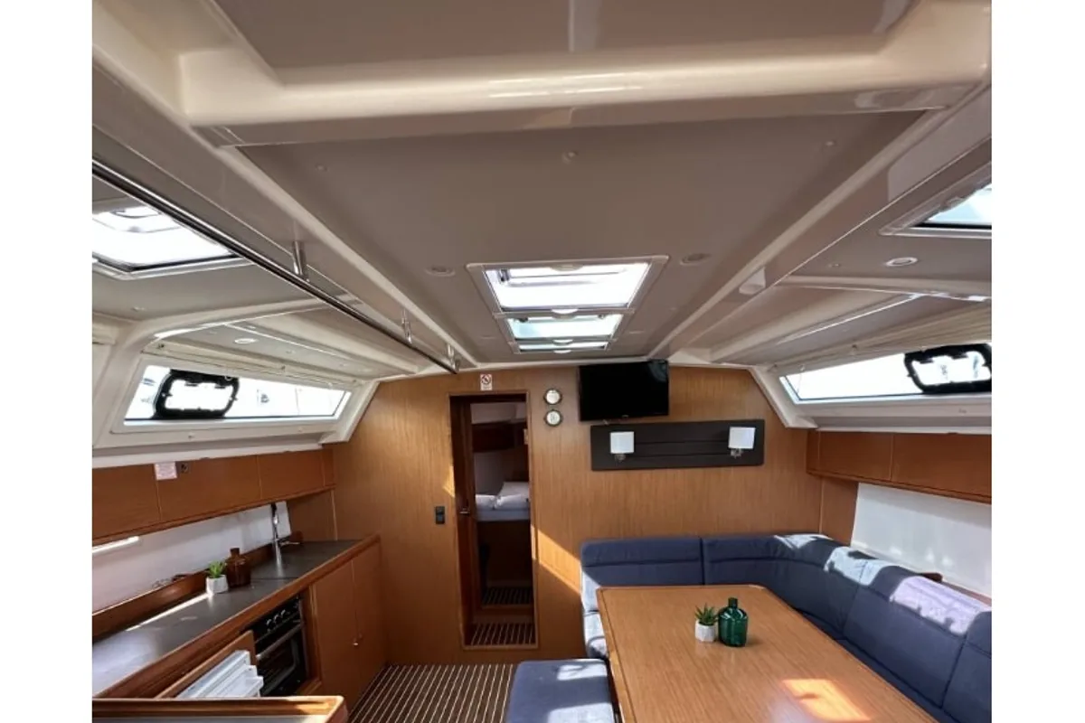 Salon of Leonidas, a Bavaria Cruiser 46 sailboat at Municipal Unit of Lefkada, Greece