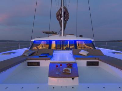 Deck of Valhalla, a Fountaine Pajot Saba 50 catamaran at Road Town, British Virgin Islands