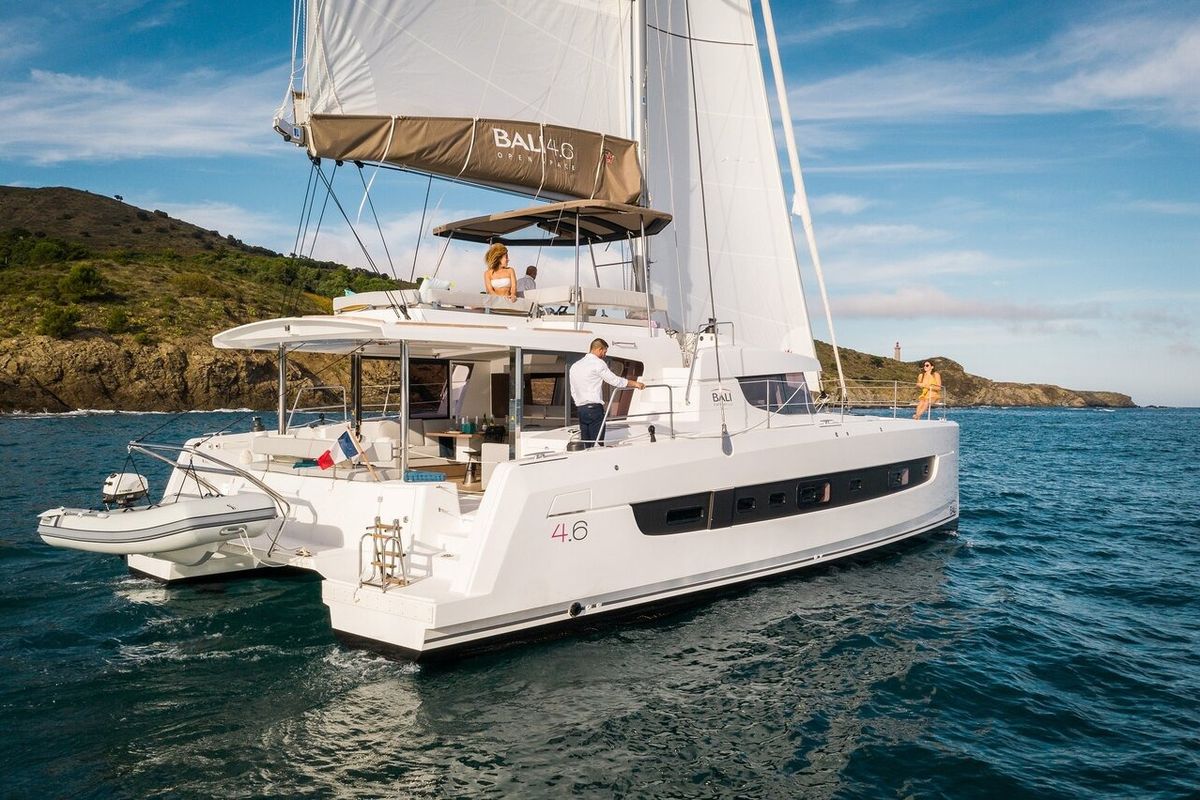 Exterior view of Sirène, a Bali 4.6 catamaran at Grad Kaštela, Croatia
