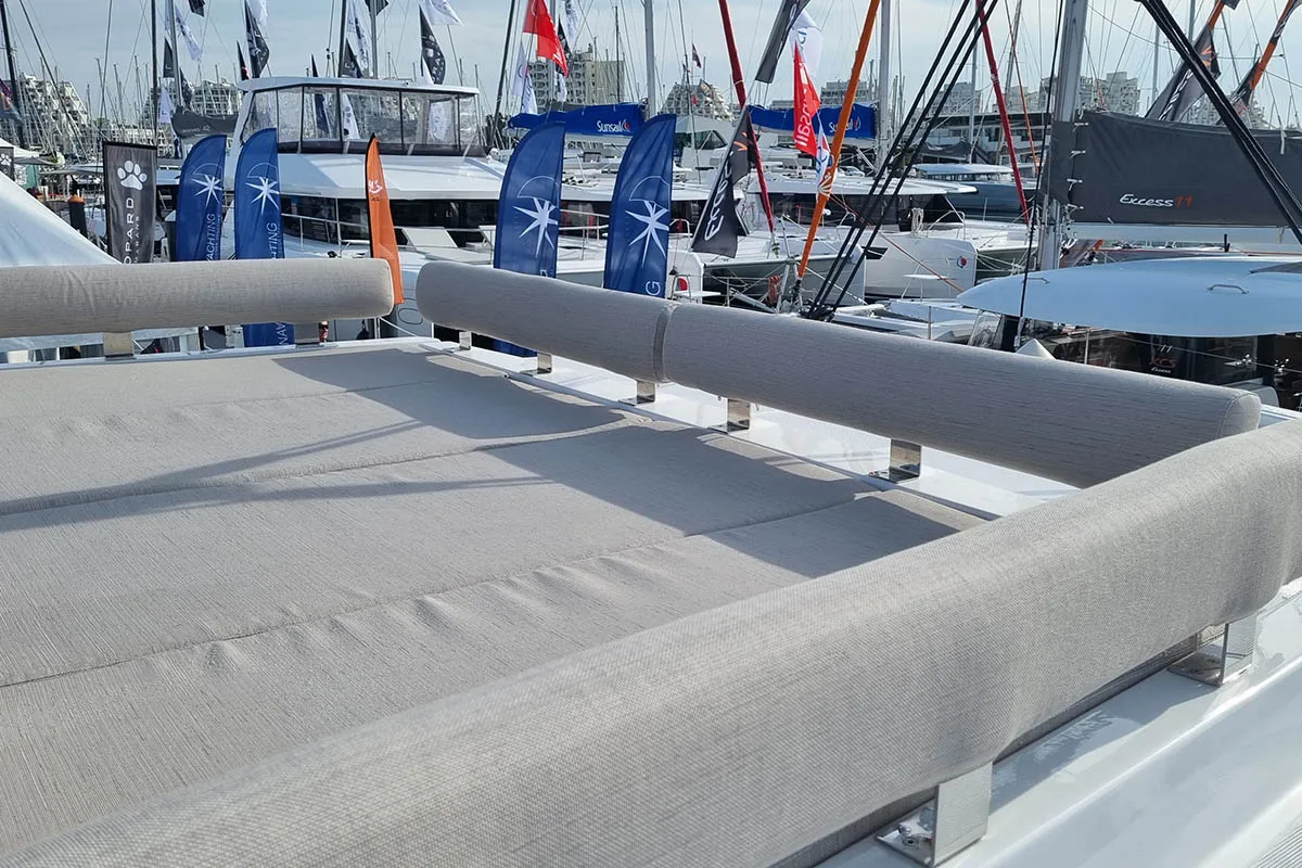 Deck of Wanderer, a Bali Catspace catamaran at Road Town, British Virgin Islands