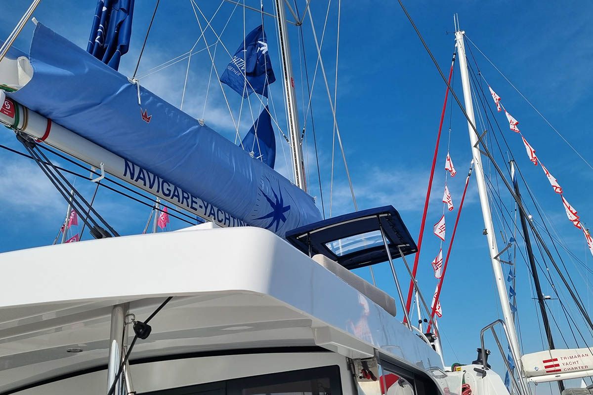 Exterior view of Wanderer, a Bali Catspace catamaran at Road Town, British Virgin Islands