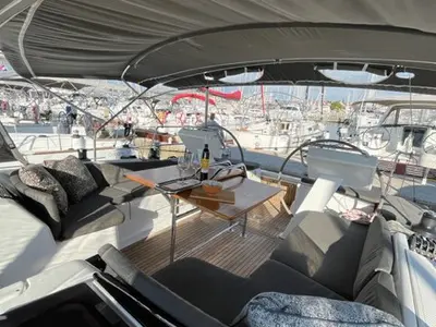 Salon of Zsiber, a Hanse Yachts Hanse 455 sailboat at Grad Biograd na Moru, Croatia