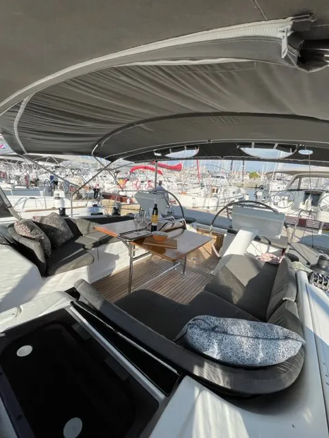 Salon of Zsiber, a Hanse Yachts Hanse 455 sailboat at Grad Biograd na Moru, Croatia