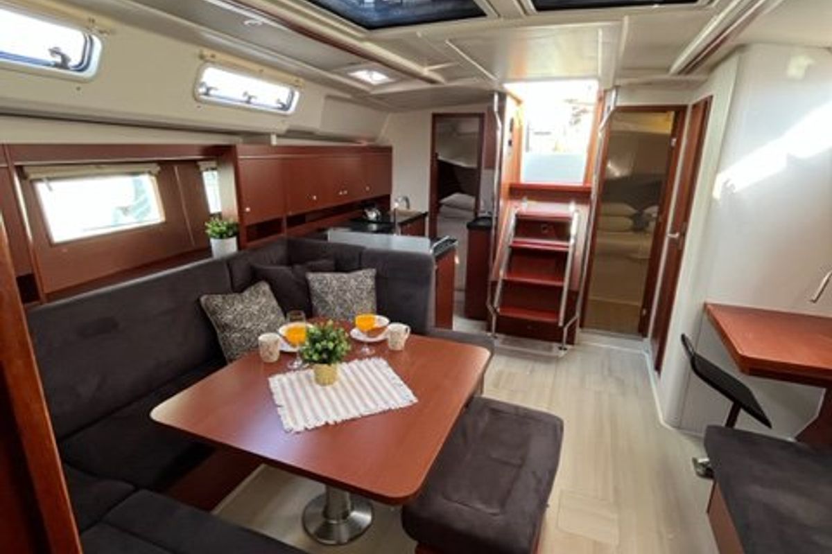 Galley of Zsiber, a Hanse Yachts Hanse 455 sailboat at Grad Biograd na Moru, Croatia