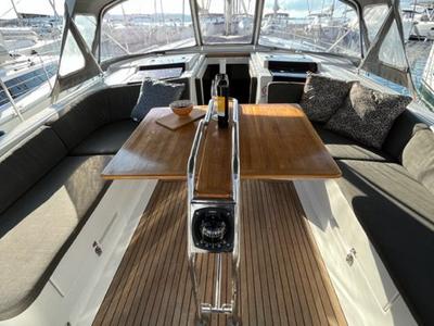 Cockpit of Zsiber, a Hanse Yachts Hanse 455 sailboat at Grad Biograd na Moru, Croatia