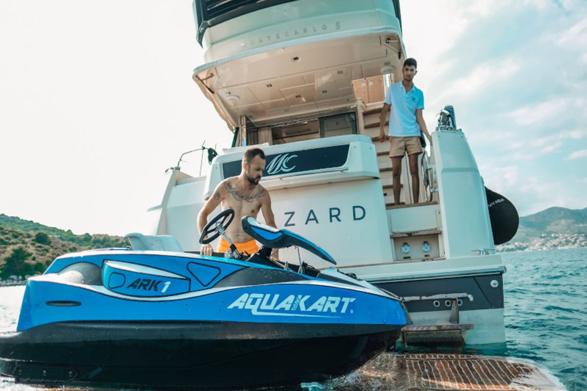 Galley of Blizzard, a Beneteau Monte Carlo 5 motorboat at Seget Donji, Croatia