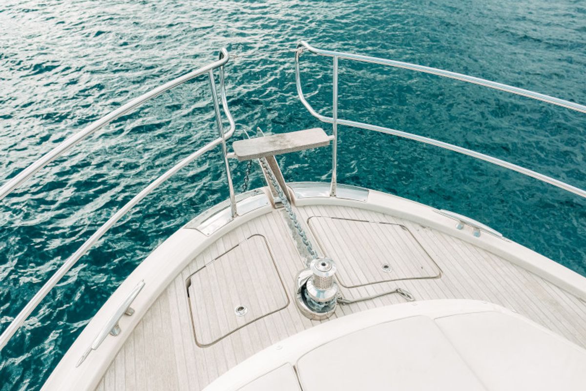 Deck of Blizzard, a Beneteau Monte Carlo 5 motorboat at Seget Donji, Croatia