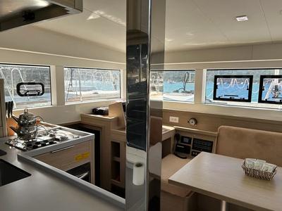 Galley of Mizu, a Lagoon 40 catamaran at Fethiye, Turkey