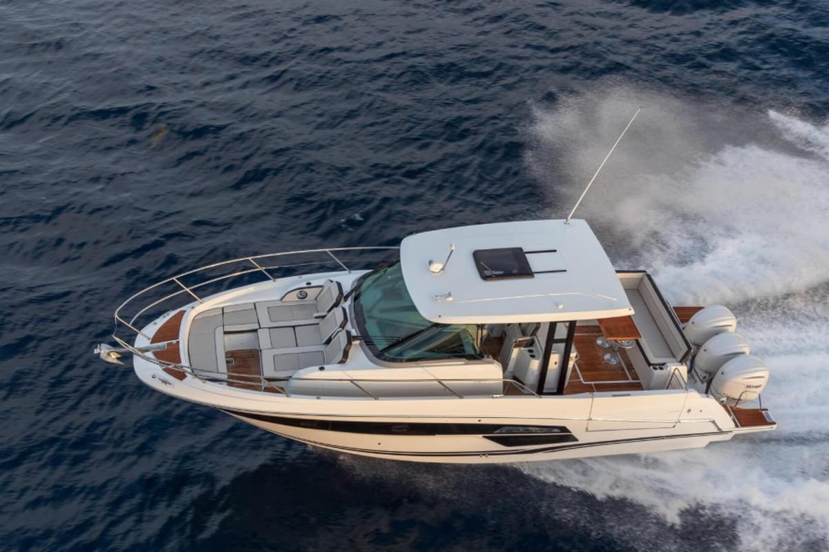 Exterior view of Premium, a Beneteau Cap Camarat 12.5WA motorboat at Grimaud, France