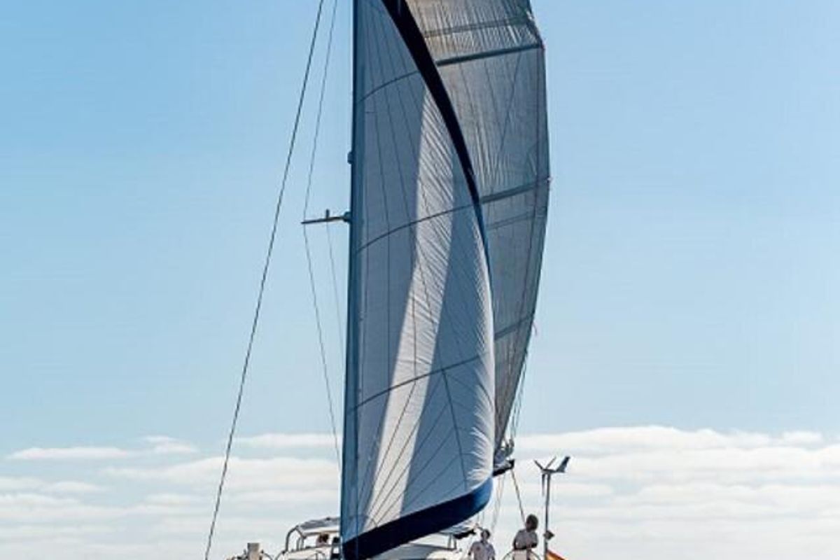Exterior view of Ultreia, a Catana 431 catamaran at Port d'Andratx, Spain
