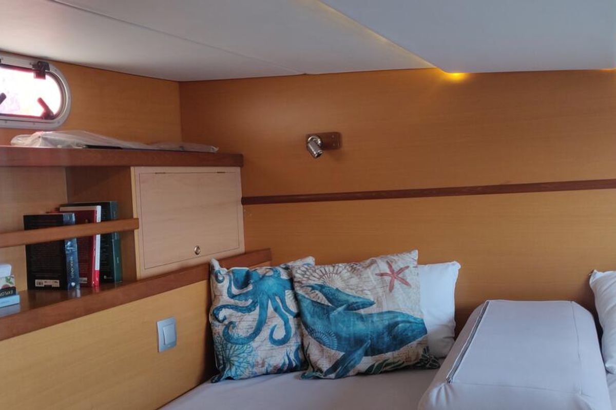 Cabin on Ultreia, a Catana 431 catamaran at Port d'Andratx, Spain