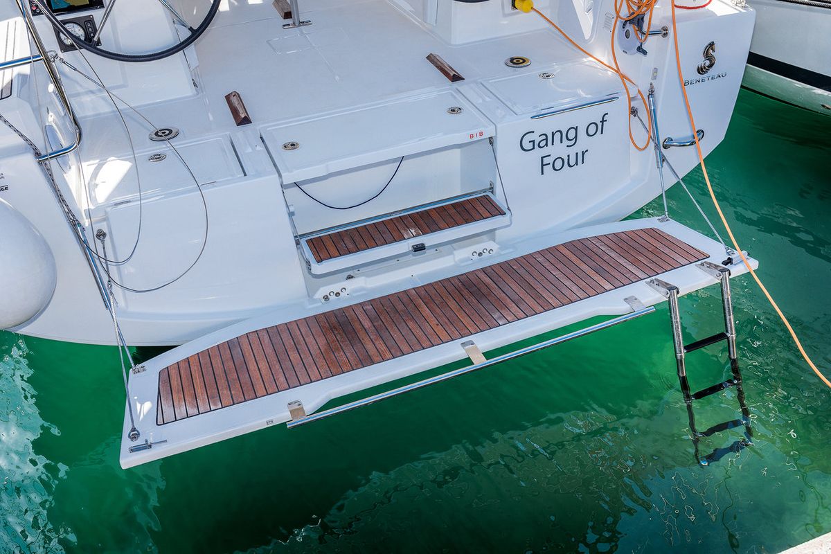 Deck of Gang of Four, a Beneteau Oceanis 38.1 sailboat at Grad Biograd na Moru, Croatia