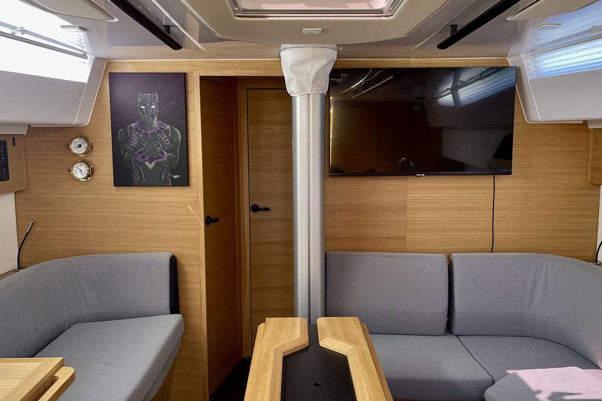 Salon of Black Panther, a Elan E6 sailboat at Split, Croatia