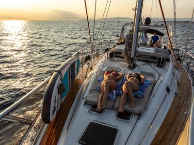 Deck of Sofia Star 1, a Ocean Star 51.2 sailboat at Marina Delta Kallithea, Greece