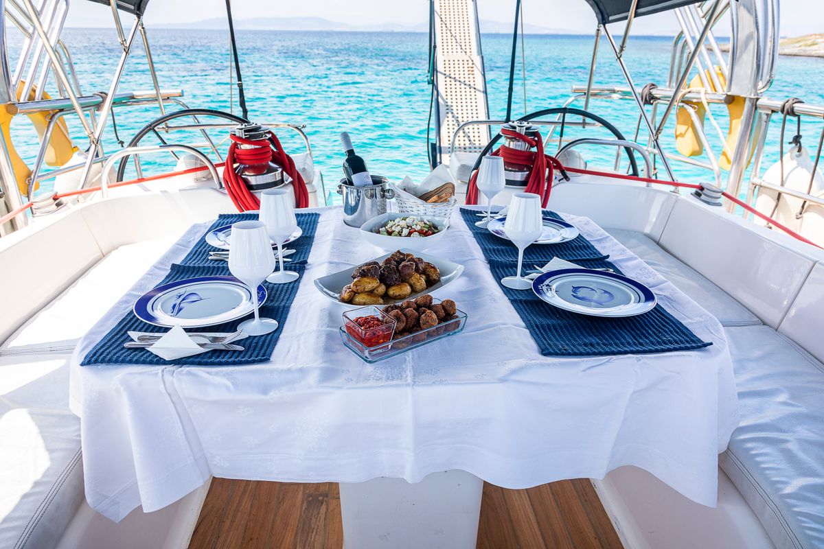 Deck of Sofia Star 1, a Ocean Star 51.2 sailboat at Marina Delta Kallithea, Greece