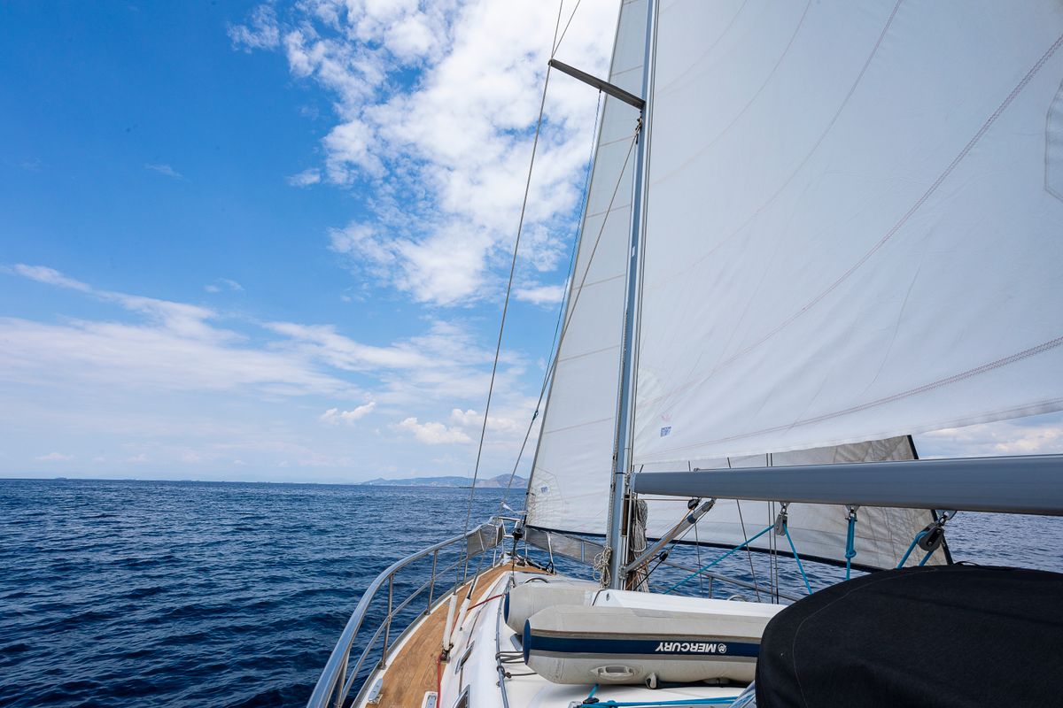 Deck of Sofia Star 1, a Ocean Star 51.2 sailboat at Marina Delta Kallithea, Greece