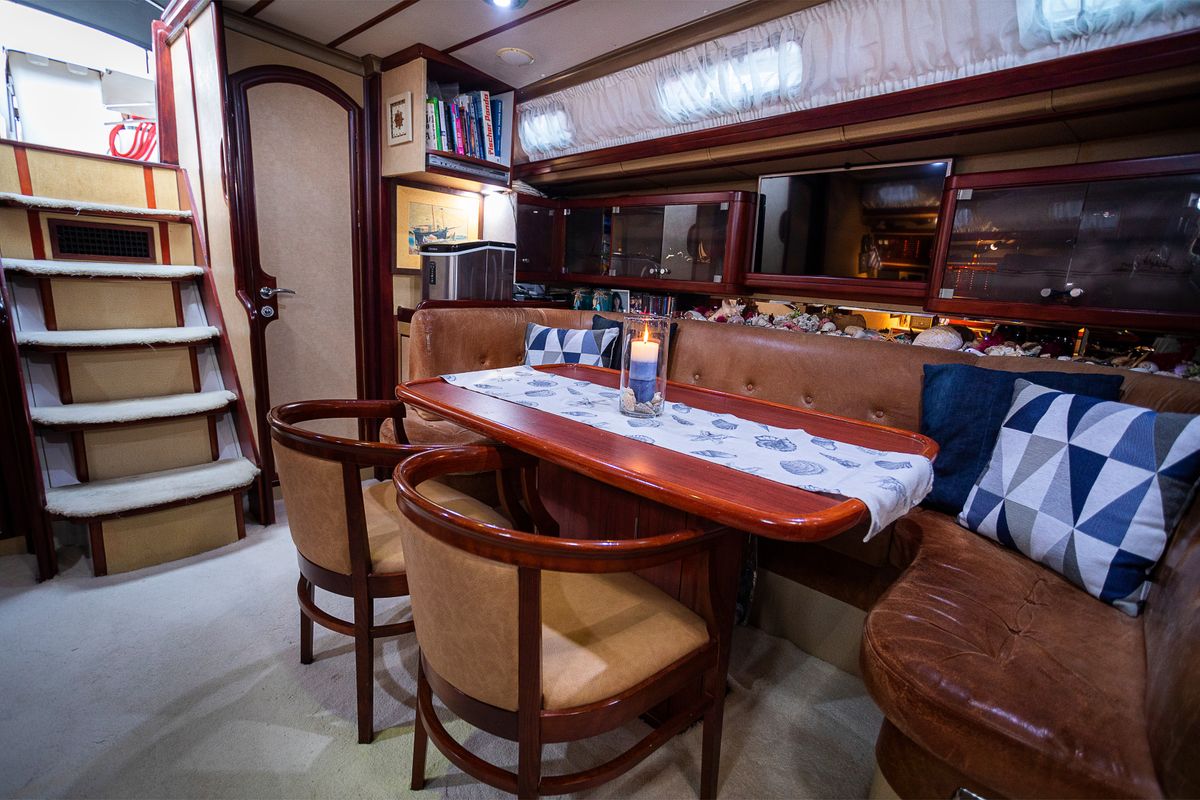 Salon of Sofia Star 1, a Ocean Star 51.2 sailboat at Marina Delta Kallithea, Greece
