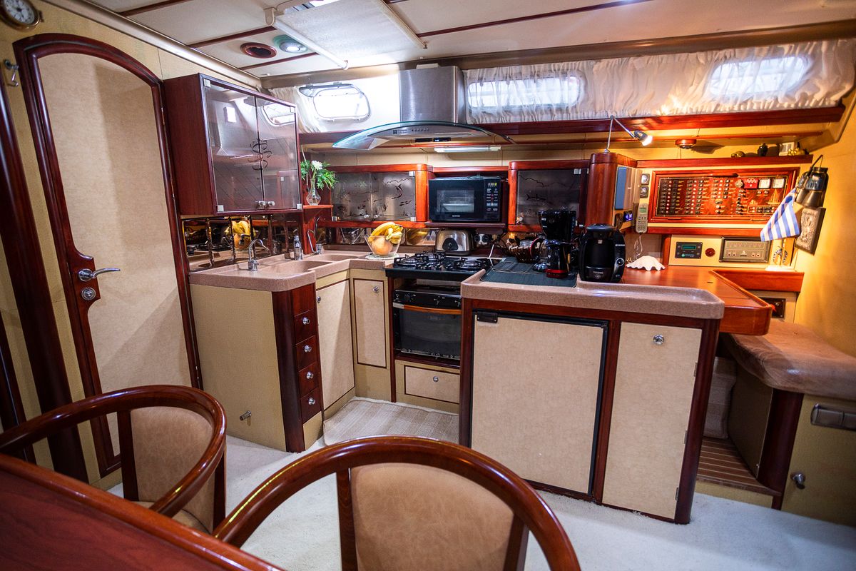 Galley of Sofia Star 1, a Ocean Star 51.2 sailboat at Marina Delta Kallithea, Greece
