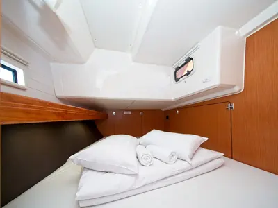 Cabin on MH 56, a Bavaria Cruiser 46 sailboat at Murter, Croatia