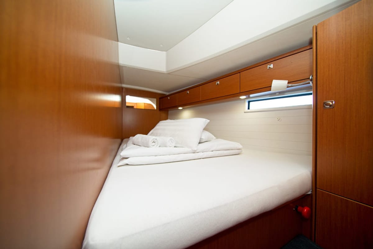 Cabin on MH 56, a Bavaria Cruiser 46 sailboat at Murter, Croatia