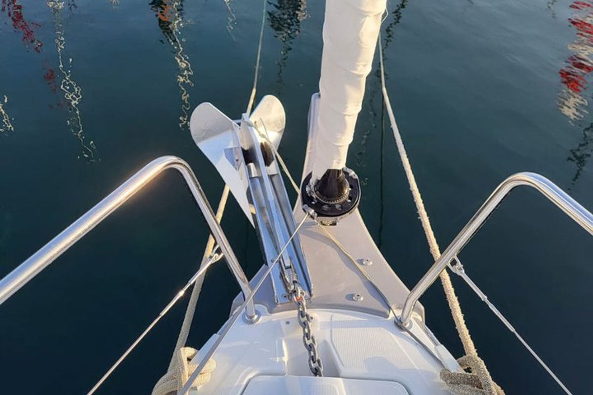 Deck of Sailing Spirit, a Beneteau Oceanis 34.1 sailboat at Municipality of Kolan, Croatia