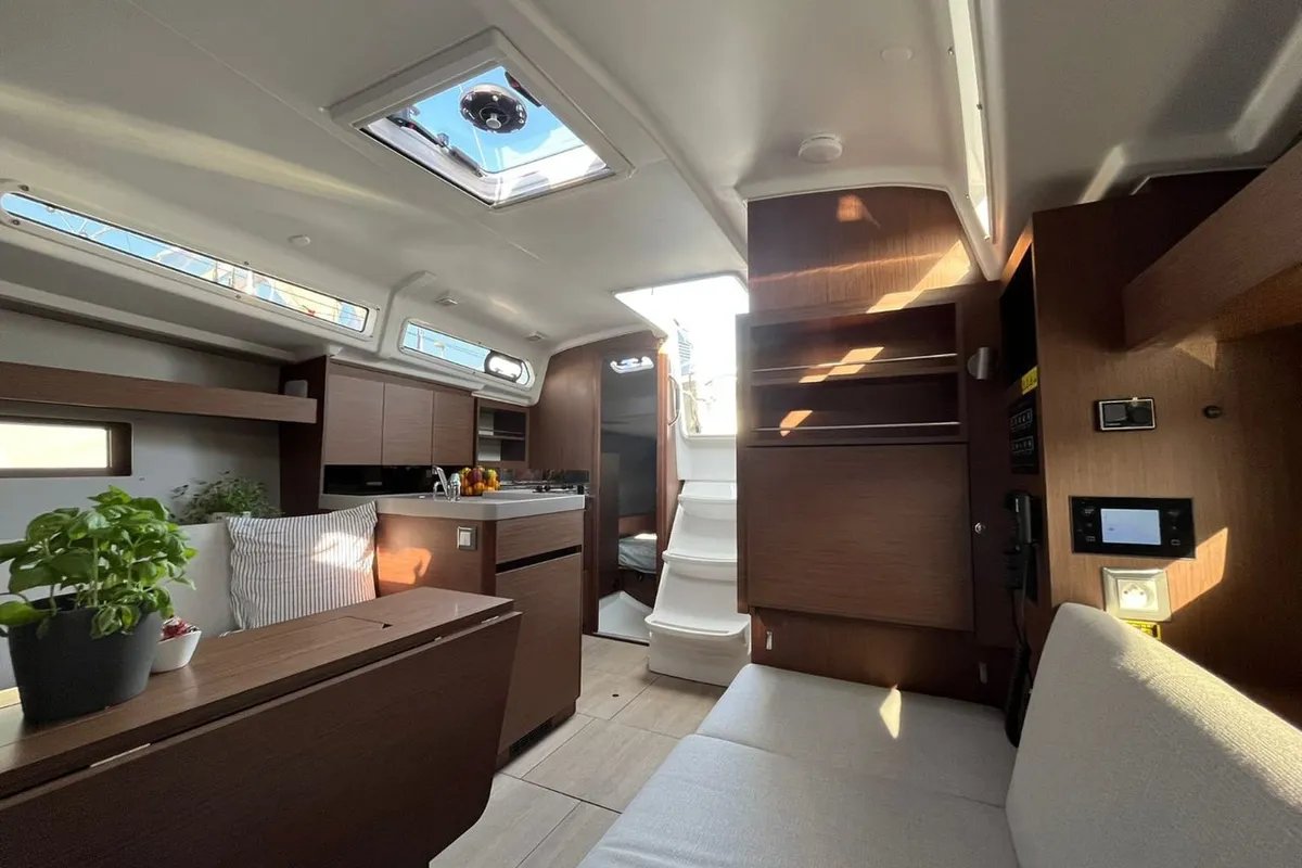 Salon of Sailing Spirit, a Beneteau Oceanis 34.1 sailboat at Municipality of Kolan, Croatia