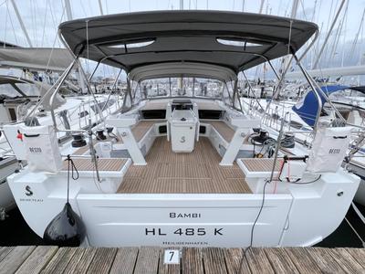 Cockpit of Bambi, a Beneteau Oceanis 51.1 sailboat at Punat, Croatia