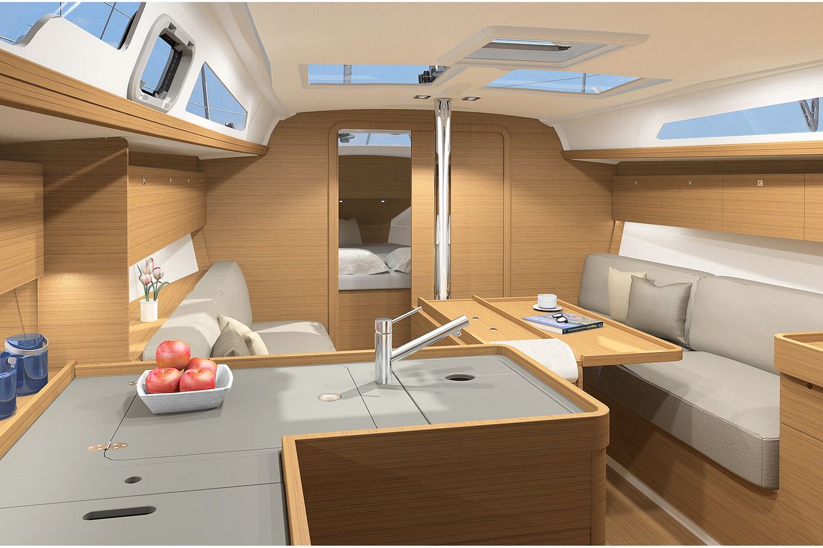 Galley of Lily, a Dufour 360 Grand Large sailboat at Općina Sukošan, Croatia