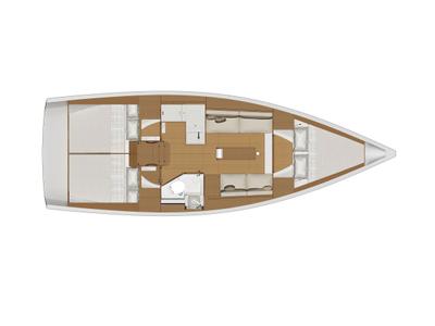 Floor plan of Lily, a Dufour 360 Grand Large sailboat at Općina Sukošan, Croatia