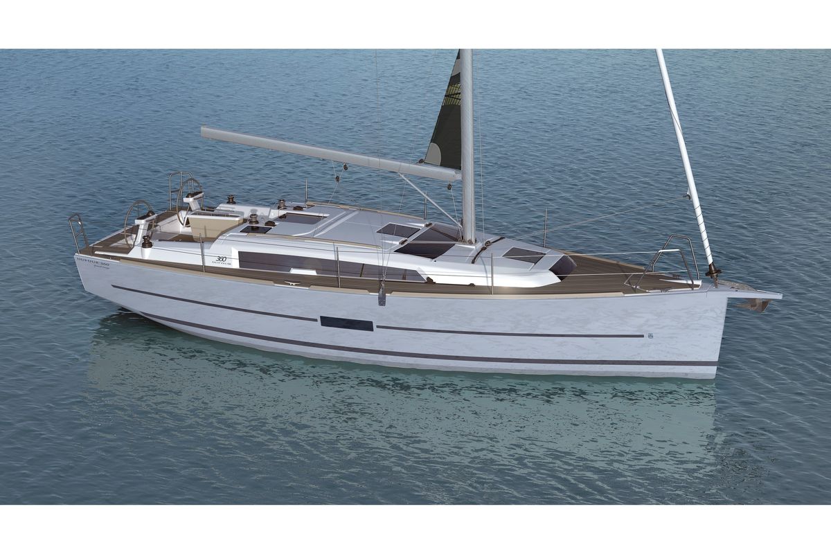 Exterior view of Lily, a Dufour 360 Grand Large sailboat at Općina Sukošan, Croatia
