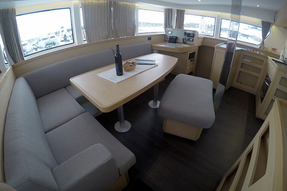 Salon of Aymeline, a Lagoon 42 catamaran at Grad Šibenik, Croatia