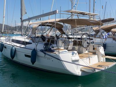 Deck of Sirius, a Jeanneau Sun Odyssey 479 sailboat at Municipal Unit of Lefkada, Greece