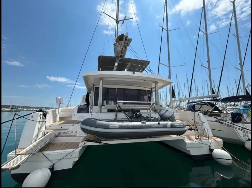 Exterior view of Arcturus, a Bali 5.4 catamaran at Seychelles, Eden Island Marina, Seychelles