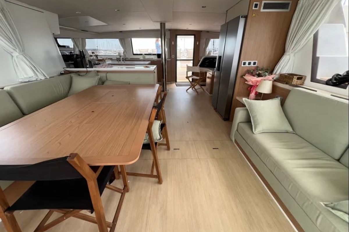 Galley of Arcturus, a Bali 5.4 catamaran at Seychelles, Eden Island Marina, Seychelles