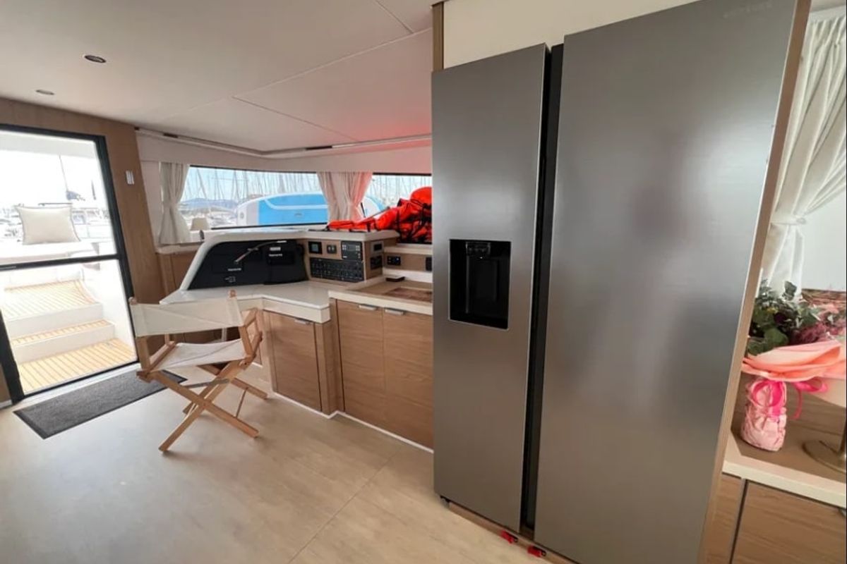 Galley of Arcturus, a Bali 5.4 catamaran at Seychelles, Eden Island Marina, Seychelles