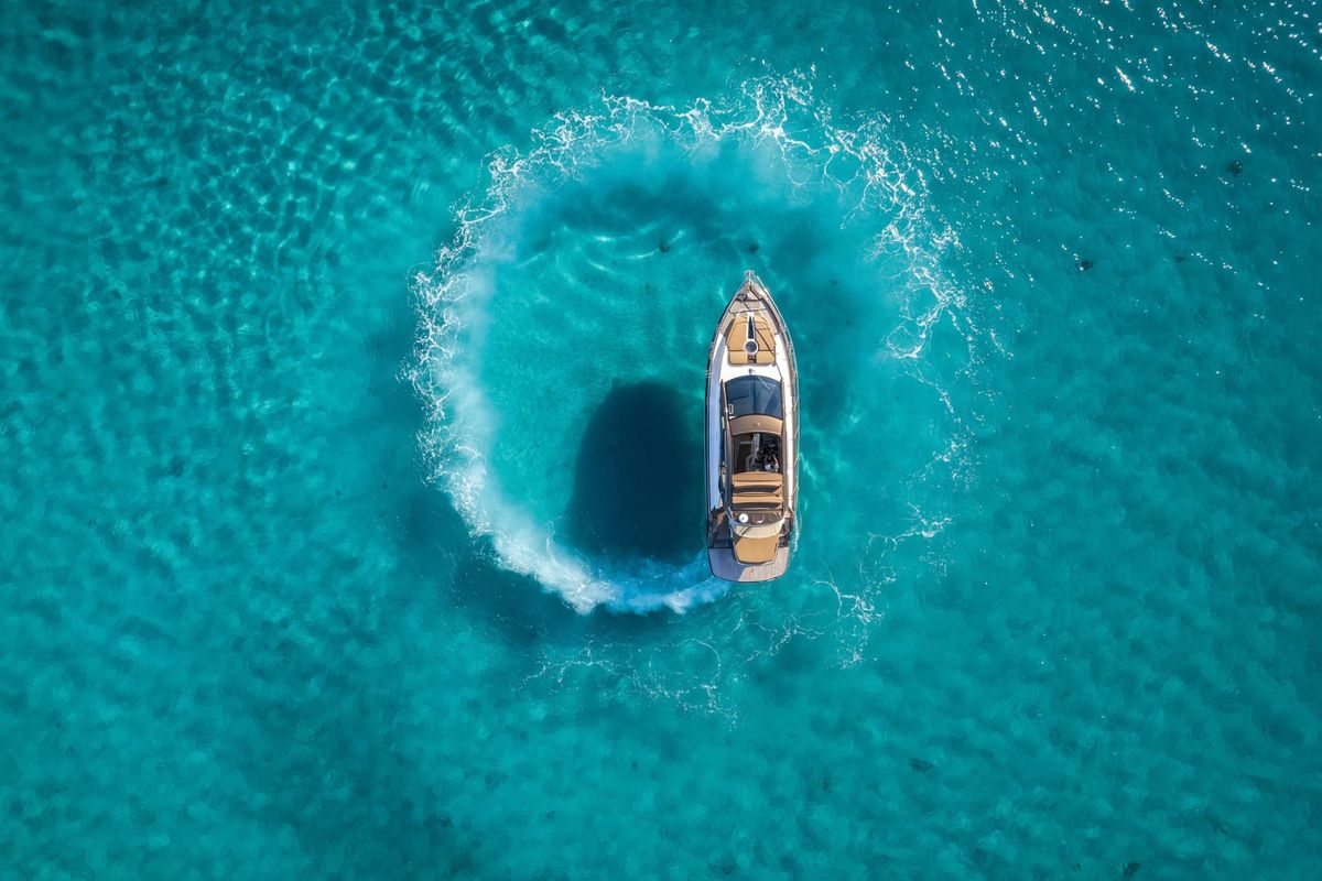 Exterior view of Premium, a Cranchi M44 HT motorboat at Split, Croatia