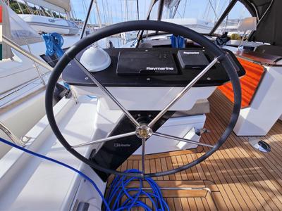 Cockpit of Mila, a Dufour 41 sailboat at Općina Rogoznica, Croatia