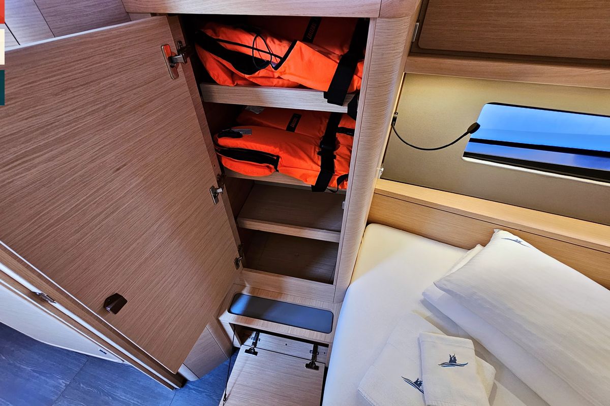 Cabin on Mila, a Dufour 41 sailboat at Općina Rogoznica, Croatia