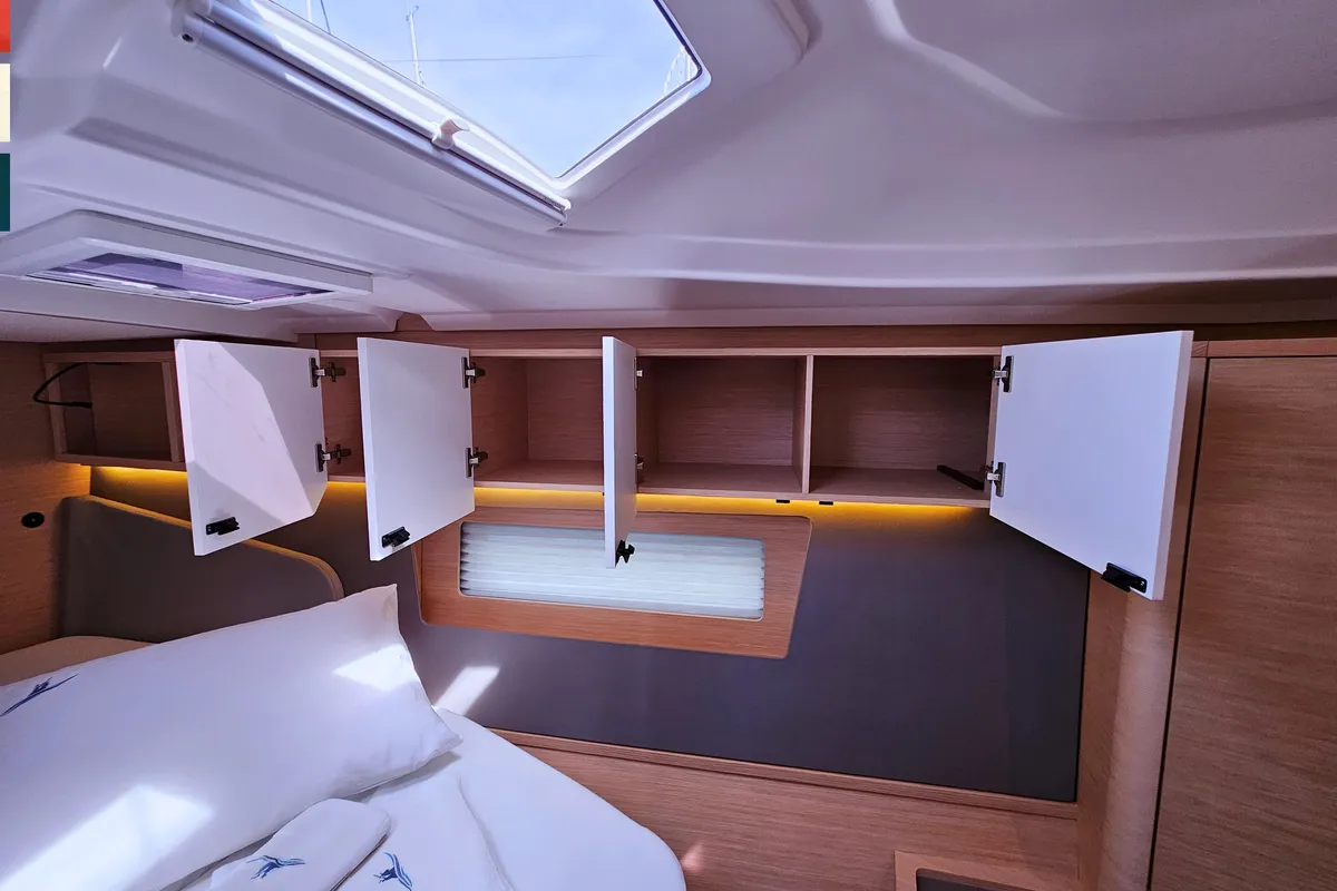 Cabin on Mila, a Dufour 41 sailboat at Općina Rogoznica, Croatia
