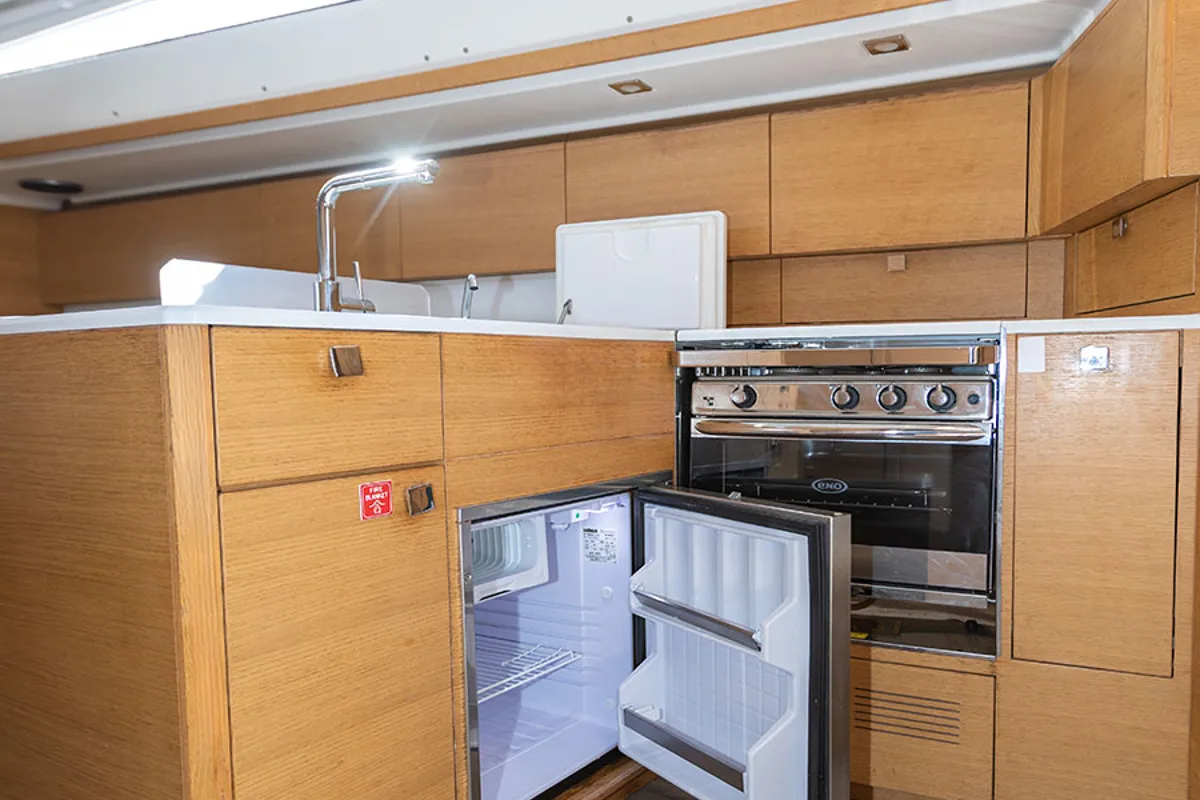 Galley of Lina, a Elan E5 sailboat at Primošten, Croatia