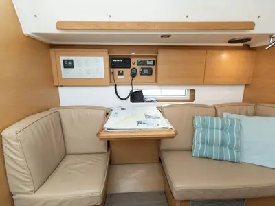 Salon of Lina, a Elan E5 sailboat at Primošten, Croatia
