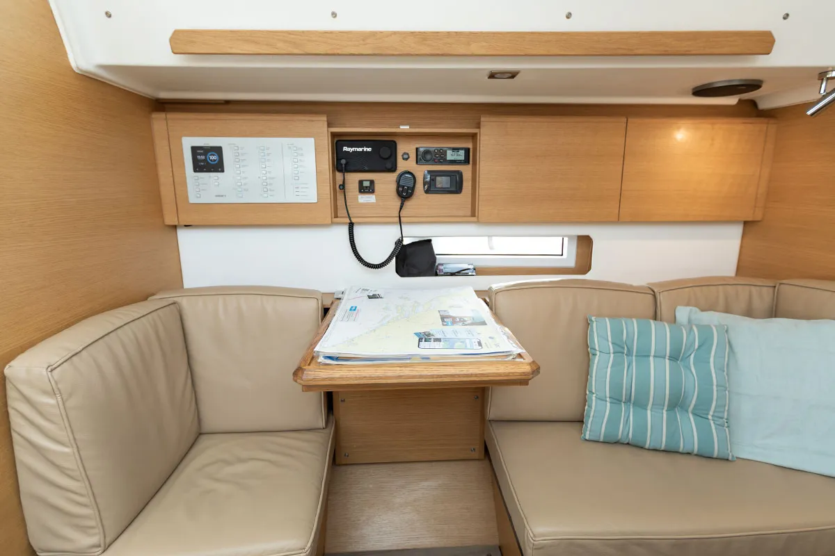 Salon of Lina, a Elan E5 sailboat at Primošten, Croatia