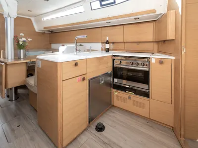 Galley of Lina, a Elan E5 sailboat at Primošten, Croatia