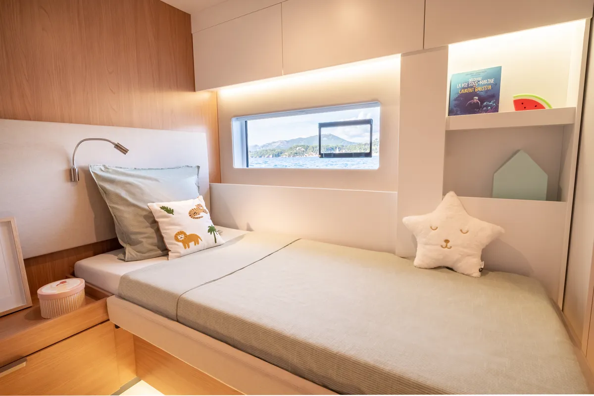 Cabin on Marea III, a Bali 5.8 catamaran at Grad Kaštela, Croatia
