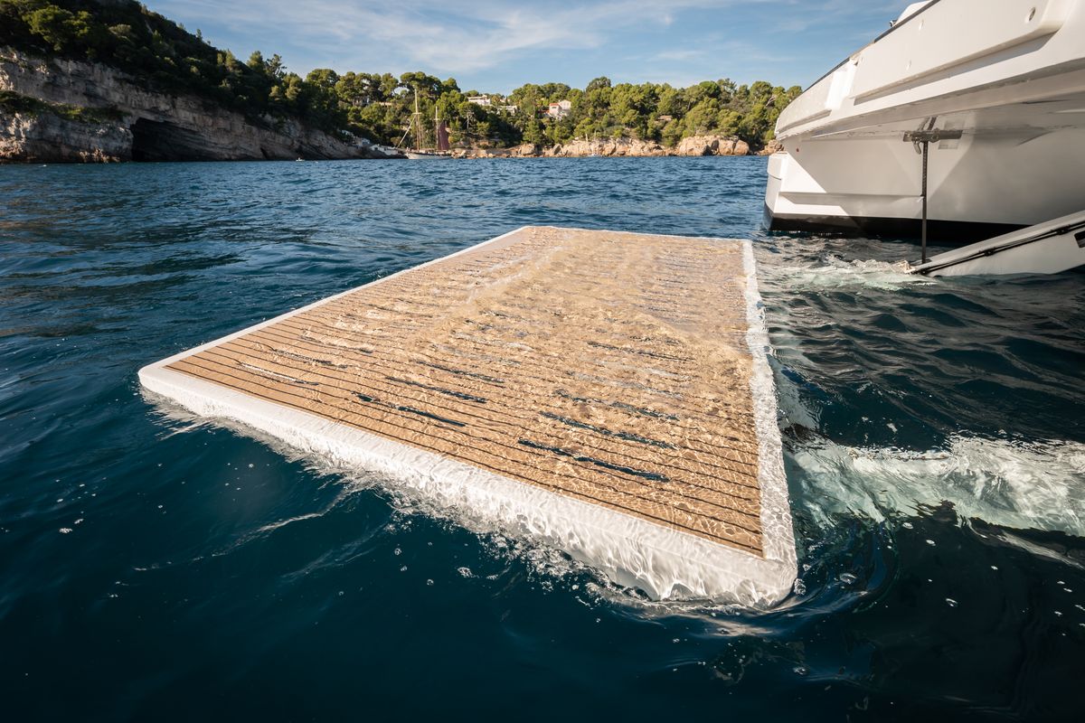 Deck of Marea III, a Bali 5.8 catamaran at Grad Kaštela, Croatia